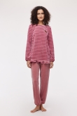 Meisjes-Dames Pyjama, roze streep