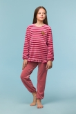 Meisjes-Dames Pyjama, roze streep