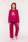 Meisjes-Dames Pyjama, framboos-rood