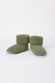 Groene pantoffels van teddy fleece, maat 43-46