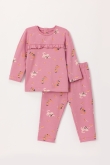 Meisjes-Dames Pyjama, labradoodle print roze