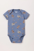 Body, labradoodle print blauw