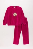 Meisjes-Dames Pyjama, framboos-rood