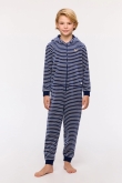 Jongens-Heren Onesie, blauwe streep