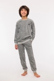 Jongens-Heren Pyjama, grey melange